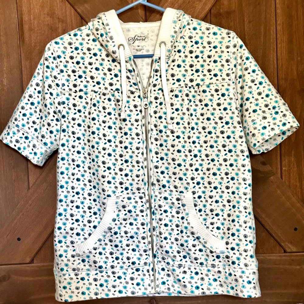 Short sleeve Floral Hoodie